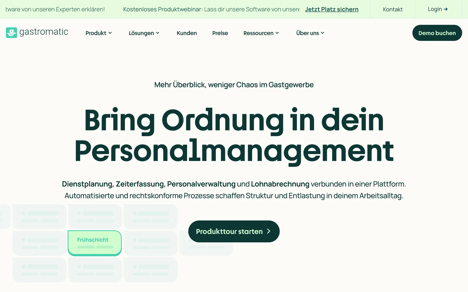 Startseite von gastromatic