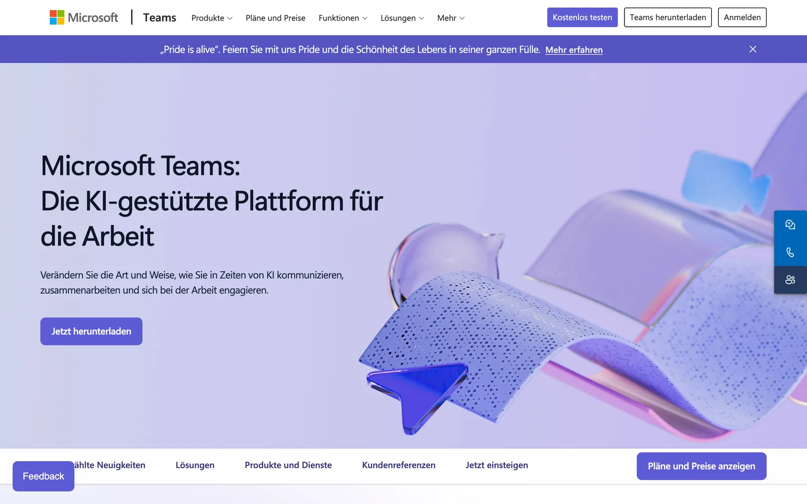 Startseite von Microsoft Teams Schichten